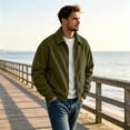 thumbnail image 5 of Mens Zip Up Corduroy Jacket Long Sleeve Fashion Stylish Jackets Spring Fall Warm Zip Up Sweatshirt Jacket for Work Dress Sweatshirts with Pockets, 5 of 6