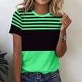 thumbnail image 2 of Lorytime Black and White Striped Shirt Women Short Sleeve Shirts Crew Neck Casual Trendy Tee Loose Basic Clothes 2XL, 2 of 6