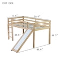 thumbnail image 6 of Bellemave Twin Size Loft Bed with Slide, Kids Low Loft Beds Frame with Ladder, Wood Toddler Loft Bed with Safety Guardrails (Natural), 6 of 7