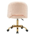 thumbnail image 6 of Porthos Home Nara Swivel Office Chair , Shaggy Plush, Gold Metal Legs, 6 of 7