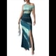 thumbnail image 2 of Vestido Tie Dye para Mujer, Sin Mangas, Fruncido, con Hombros Descubiertos y Ajustado Verde XL, 2 of 8