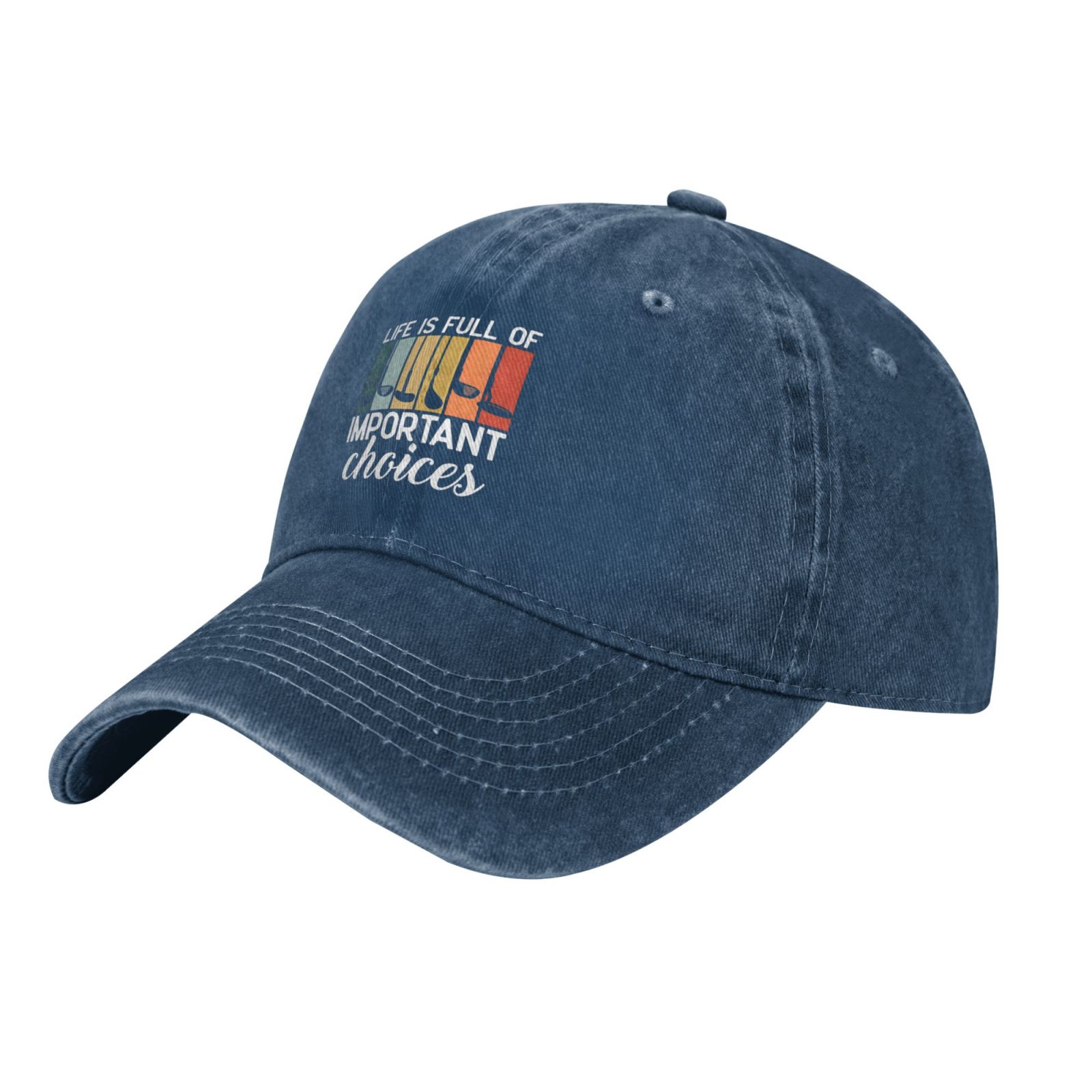 Gorra Divertida De Algodón Lavado - Life Is Full Of Important Choices, Estilo Vintage Para Golf O Diario