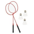 thumbnail image 2 of 2Pcs Badminton Rackets with 3 Nylon Balls Family Training Badminton Racquets Red, 2 of 8