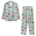 thumbnail image 4 of SCRAWLGOD Floral Women's Button Up Pajamas for Women Long Sleeve Pants and Top Set Size XS V Neck Set of 2 Pjs with Pockets Comfy Women Lounge Travel Set, 4 of 7