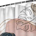 thumbnail image 3 of Boho Floral Shower Curtain 72x72 Inches - Tropical Leaves, Vintage Botanical Print, Waterproof Fabric for Chic Bathroom Decor, Modern Farmhouse & Bohemian Style, 3 of 5