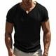 thumbnail image 1 of pstuiky camisetas para hombre, Camisa de manga corta con cuello en V y ventilación con botones de color liso para hombre camisas casuales para hombre xl, 1 of 7