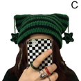thumbnail image 1 of Crochet Stripe Pattern Handmade Cat Ear Hat Knitted Hat Cold Winter Presents. W7H8, 1 of 9