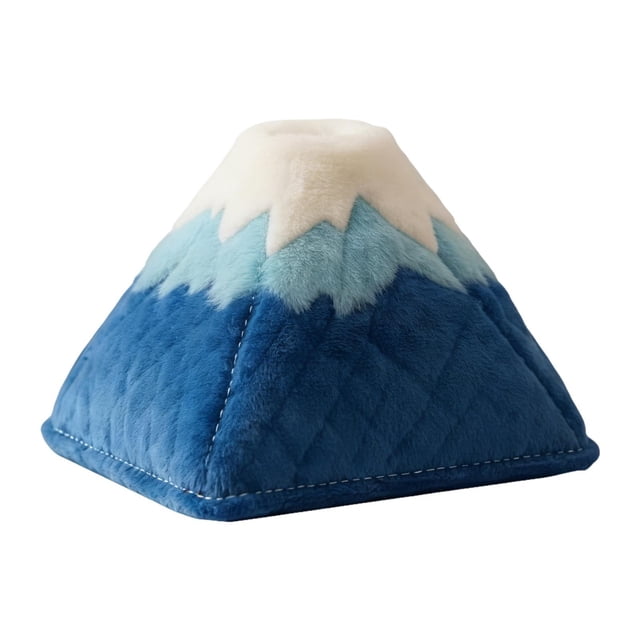 Bonito organizador de pañuelos con diseño de montaña de franela para sala de estar o escritorio. Azul
