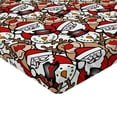 thumbnail image 2 of Ambesonne Christmas Fitted Sheet 2 Pcs Set, Snowman Reindeer, Full, Pale Brown White and Red, 2 of 3