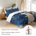 thumbnail image 7 of Blue Starry Sky Bedding Duvet Cover Set Twin Size 4 Pieces Star Galaxy Fantasy Romantic Bedding Set with Zipper Closure, 1 Comforter Cover 68x86 Inches 1 Flat Sheet & 2 Pillow Cases, 7 of 7
