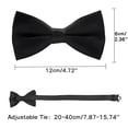 thumbnail image 4 of Men's Bow Ties Solid Colour Bilayer Bowtie For Adults, Teenagers, College Students Perform Or Party Wedding Adjustable Pre-Tied Bow Ties For Men Red And Black 2 Pcs, 4 of 5