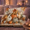 thumbnail image 6 of Harvest Pumpkin Still Life Autumn Maple Leaves, Cozy Rustic Scene, Warm Flannel Blanket for Ranch House and Living Room, Animal Lovers Thanksgiving Gift, Rustic Home Decor, 6 of 9
