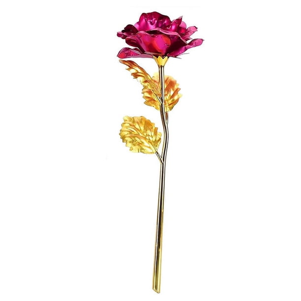 Xiao Hua 10 rosas artificiales chapadas en oro de 24 quilates para mujer, regalos coloridos para ella, regalos de rosas para San Valentín, Día de la Madre, cumpleaños y aniversario (rosa roja).