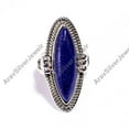 thumbnail image 3 of Natural Blue Lapis Lazuli Stone 925 Sterling Silver Statement Ring Jewelry Gift for Her, 3 of 5