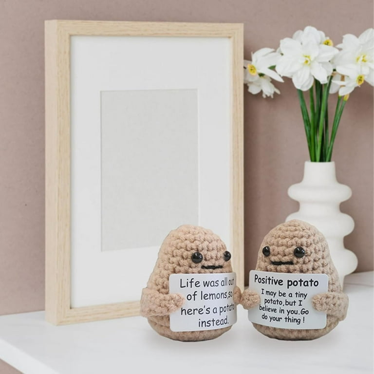 3 Pack Mini Funny Positive Potato, Cute Wool Funny Knitted Positive Potato,  Positive Gifts Funny Gifts Positive Potato for New Year Gift Birthday
