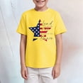 thumbnail image 2 of TOWED22 Boys Casual Tops Short Sleeve Crew Neck Cotton T-Shirts Striped Color Block Print Summer Tee Shirts(Yellow,7-8 Y), 2 of 4