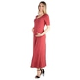 thumbnail image 4 of Maternity Scoop Neck Elbow Sleeve Maxi Dress, 4 of 5