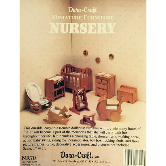 Dura-craft Miniature Dollhouse Nursery Furniture