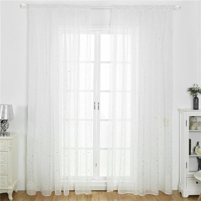 Cortina de tul Jadeshay 1 x 2 m blanco/azul marino