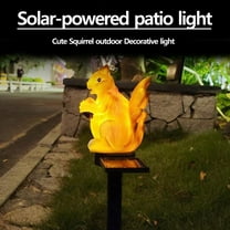 Solar Squirrel Light PP Outdoor LED Garden Statue Waterproof Plug Lamp Warm White for Yard Pathway Lawn Decor Energy Saving Night Animal Landscape