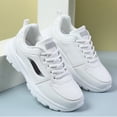thumbnail image 5 of Rokment Women's Running Shoes Spring Fall Casual Leather Lace up Tennis Fashion Sneakers Comfortable Memory Foam Jogging Nursing Non Slip Work Shoes White Size 9, 5 of 5