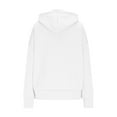 thumbnail image 4 of Htigea Womens Lace Up Hoodies Thin Fleece V-Neck Hooded Sweatshirts Casual Loose Fit Pullover Tunic Tops with Pocket White L, 4 of 6