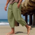 thumbnail image 2 of Men's Casual Pants Comfortable Breathable Solid Daily Wear Fashionable Style Lightweight Suitable for Beach Outdoor Activities Easy to Mens Trousers Green White Dress Pants Khaki, 2 of 7