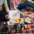 thumbnail image 5 of FORMRS Insulated Cooler Bag 24 Cans Capacity Soft Leakproof Lunch Box with Side Pockets, Green Geometric, 5 of 7