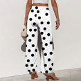 thumbnail image 7 of kaondbfi Fashion Casual Women's Wide Leg Pants High Elastic Waisted Pants Trousers with Pockets Summer Casual Pants for Women, 7 of 7