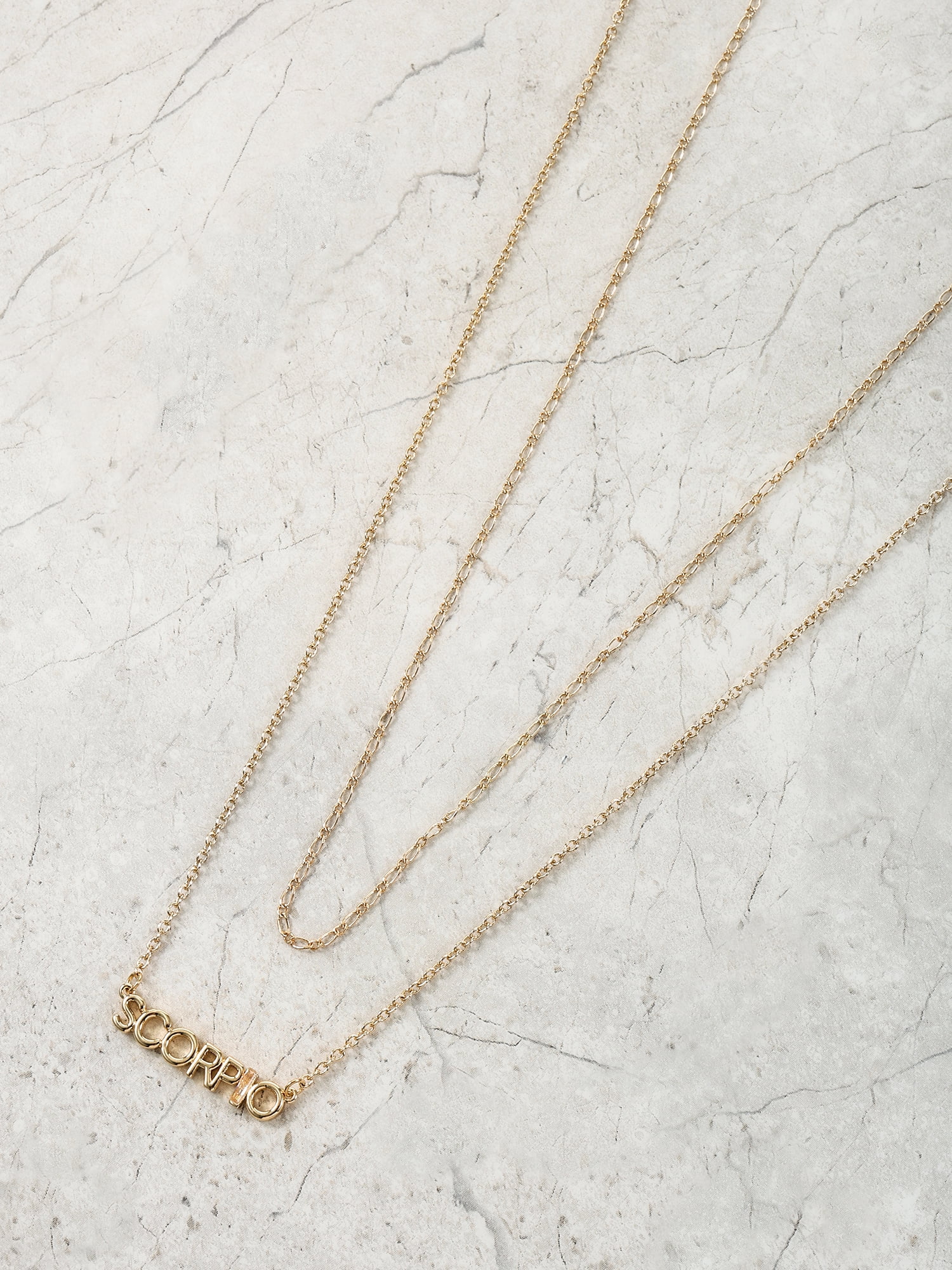 Time and Tru Goldtone Zodiac Necklace Set, 2 Pieces, Scorpio