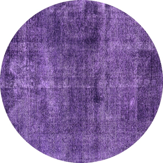 Ahgly Company Indoor Round Oriental Purple Industrial Area Rugs, 5' Round