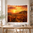 thumbnail image 5 of Vineyard Sunset with Wicker Basket and Grapes, Romantic Rustic for Wine Lovers, Scenic Pastoral Art Decor, Housewarming Gift, Tapestry Wall Hanging for Living Room and Bedroom, 5 of 7