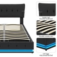 thumbnail image 5 of Euroco Full Size Upholstery Platform Bed with Lift up Storage and LED Lights for Kids Teens Adults, Black, 5 of 11