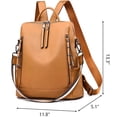 thumbnail image 2 of Women Backpack Purse Leather Shoulder Bag Fashion Satchel Bags Convertible Backpack Zipper Travel Rucksack, 2 of 7