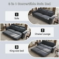 thumbnail image 4 of Homy Casa 93.7" Pull Out Sofa Bed, 3-in-1 Convertible King Sleeper Sofa for Living Room, 4 of 10