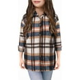thumbnail image 2 of KISSMODA Plaid Button Down Western Long Sleeve Casual Collared Blouse Girls' 3-14Y, 2 of 3