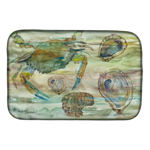 Crab, Shrimp and Oyster Sunset Dish Drying Mat