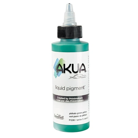 UPC: 0893419000132 | Speedball Akua Liquid Pigment Pthalo Green Yellow 4 oz.