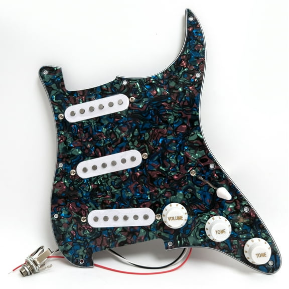 Guitar Prewired Loaded Pickguard, with SSS Alnico 5 Single Coil Pickups, for Fender Strat Guitar