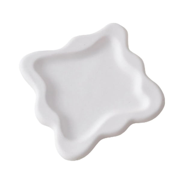 Organizador de joyas cuadrado para el cabello, collares, pulseras y baño. Cuadrado blanco puro