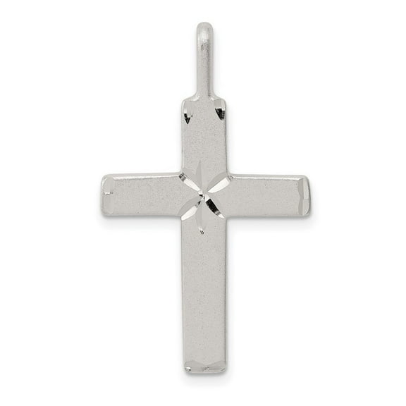 925 Sterling Silver Solid Polished and satin Religious Faith Cross Pendant Necklace Measures 30x20mm Wide - Pendant for