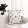 thumbnail image 6 of Fuzoiu Bees And Flowers Print Square Pillow Cover,Hidden Zipper Design,Luxury Square Pillow Case, Throw Pillow,Couch Cushion-26"x26", 6 of 7