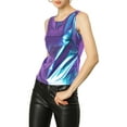 thumbnail image 6 of INSPIRE CHIC Women's Metallic Tank Top Halloween Club Party Shiny Sparkly Holographic Cami Top XL Blue Purple, 6 of 9