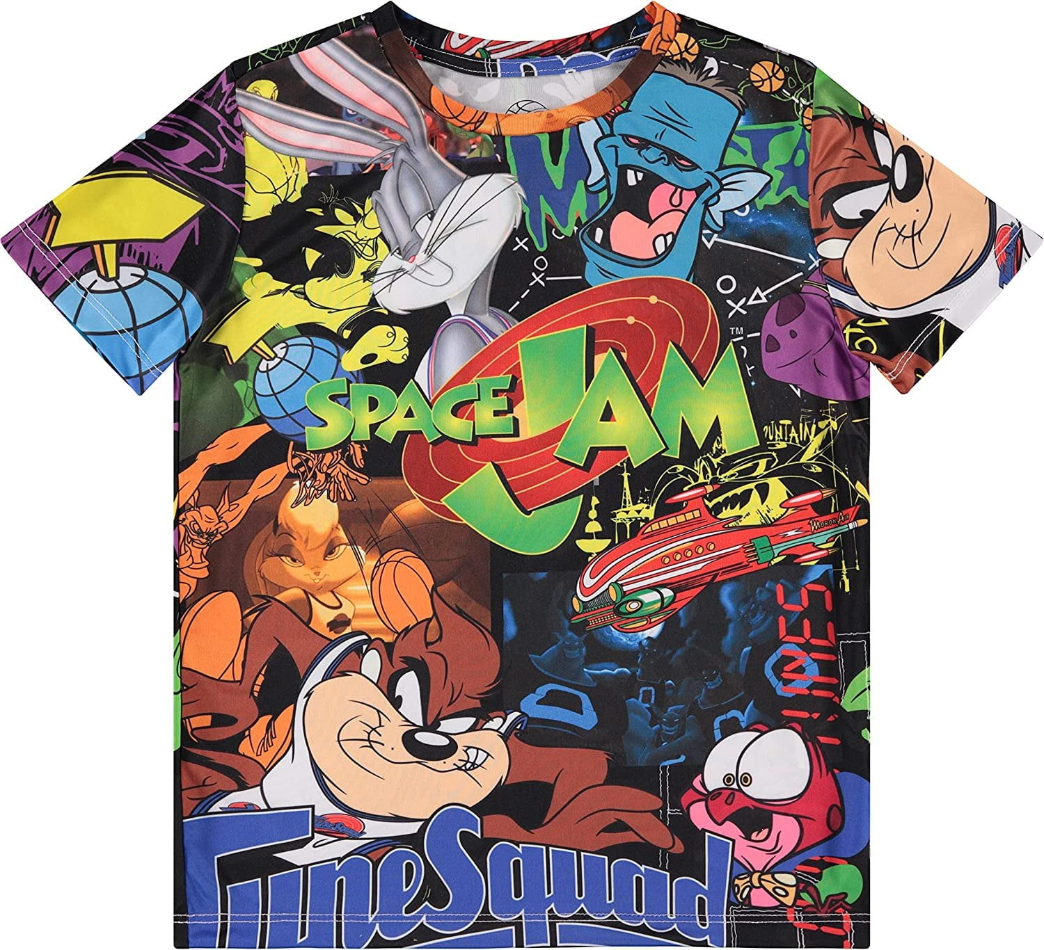 space jam Boys Movie Shirt Tune Squad Marvin & Bugs Bunny Tee