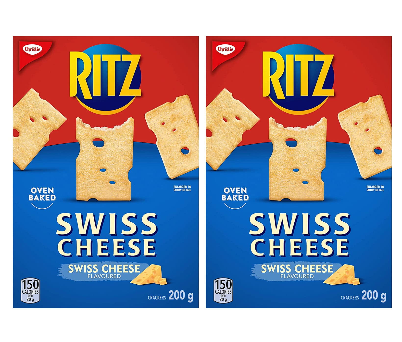 RITZ SWISS CHEESE Flavoured Crackers, 200g/7.1oz., 2 BOXES