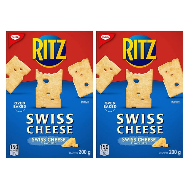 RITZ SWISS CHEESE Flavoured Crackers, 200g/7.1oz., 2 BOXES