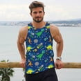 thumbnail image 6 of Fotbe Dinosaur In Space Pattern Men's Quick Dry Workout Tank Top Gym Muscle Tee Fitness Bodybuilding Sleeveless T Shirt Breathable Workout Shirt-4X-Large, 6 of 9