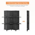 thumbnail image 6 of PayLessHere Foldable 4 Panel Room Divider Screen, Wooden Black, 6 of 8