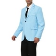 thumbnail image 4 of Unique Bargains Men's Slim Fit Blazer Single Breasted One Button Sports Coat L Light Blue, 4 of 6