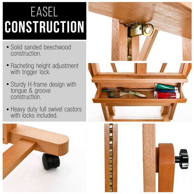 Adjustable H-Frame Multi-Purpose Studio Artist Wooden Easel 88 — U.S. Art  Supply